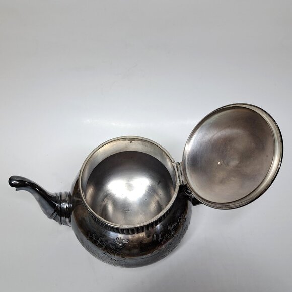 Wilcox Silverplate Co Teapot 5002 Antique Victorian Floral Vintage Etched Ornate - Picture 5 of 7